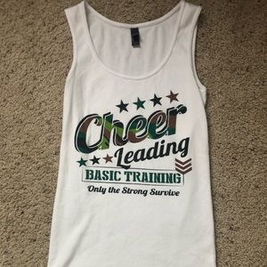 White and Camo Cheerleading Tank Top